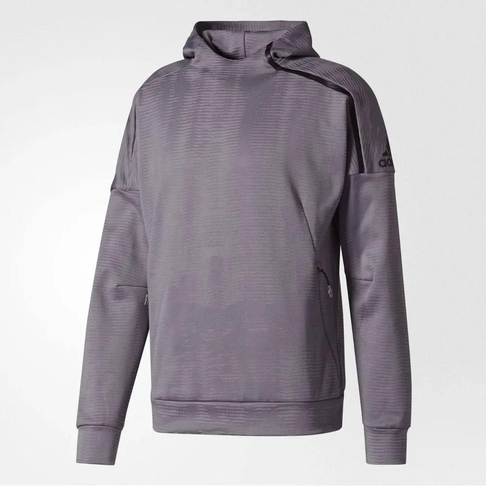 Adidas Z.N.E. Pulse Hoodie Sweatshirt Men’s Gray Heartbeat Texture BS4951 Size S